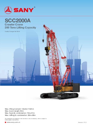 Grúas sobre orugas - Pluma de celosía Sany SCC2000A