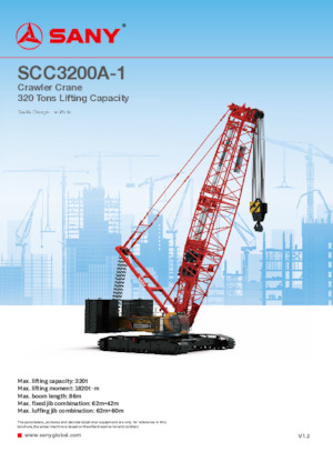 Grúas sobre orugas - Pluma de celosía Sany SCC3200A-1