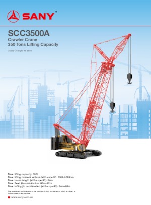 Grúas sobre orugas - Pluma de celosía Sany SCC3500A