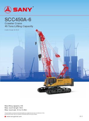 Grúas sobre orugas - Pluma de celosía Sany SCC450A-6