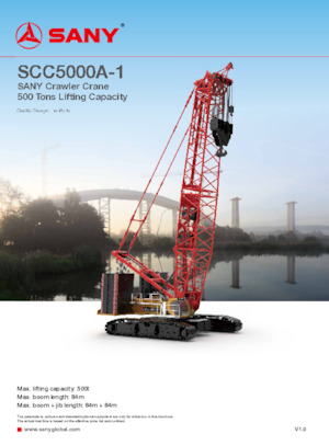 Grúas sobre orugas - Pluma de celosía Sany SCC5000A-1