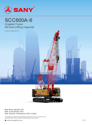 Grúas sobre orugas - Pluma de celosía Sany SCC600A-6