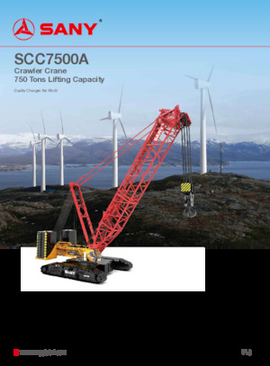 Grúas sobre orugas - Pluma de celosía Sany SCC7500A