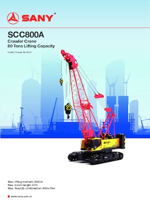 Grúas sobre orugas - Pluma de celosía Sany SCC800A