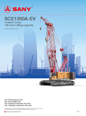 Grúas sobre orugas - Pluma de celosía Sany SCE1350A-EV