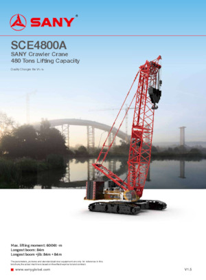 Grúas sobre orugas - Pluma de celosía Sany SCE4800A