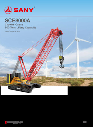 Grúas sobre orugas - Pluma de celosía Sany SCE8000A