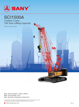 Grúas sobre orugas - Pluma de celosía Sany SCI1500A