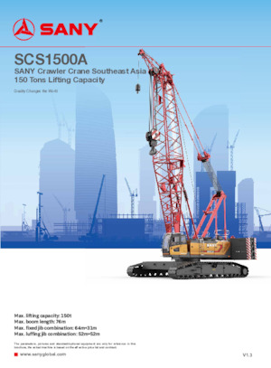 Grúas sobre orugas - Pluma de celosía Sany SCS1500A