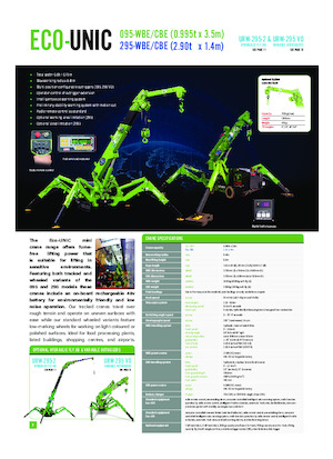 Grúas sobre orugas - Pluma telescópica UNIC Eco RK-095