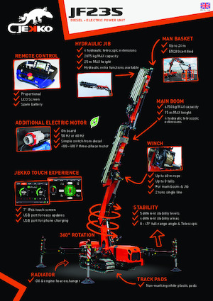Grúas sobre orugas - Pluma telescópica Jekko JF235