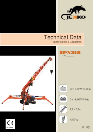 Grúas sobre orugas - Pluma telescópica Jekko SPX312