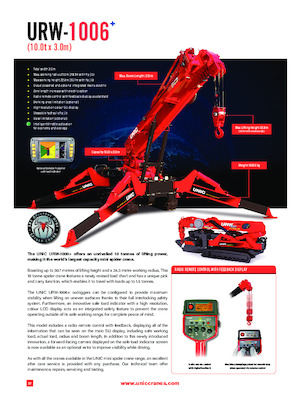 Grúas sobre orugas - Pluma telescópica UNIC URW-1006