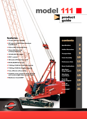 Grúas sobre orugas - Pluma de celosía Manitowoc 111 E