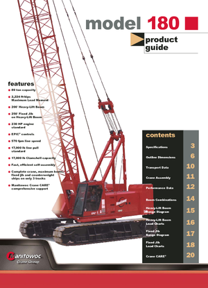 Grúas sobre orugas - Pluma de celosía Manitowoc 180 E