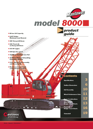 Grúas sobre orugas - Pluma de celosía Manitowoc 8000