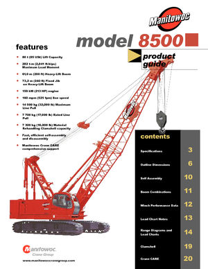 Grúas sobre orugas - Pluma de celosía Manitowoc 8500 E