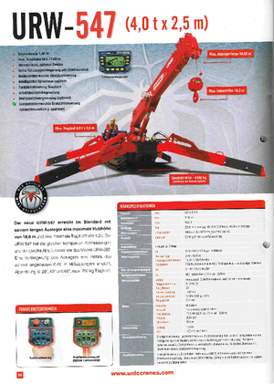 Grúas sobre orugas - Pluma telescópica UNIC URW-547