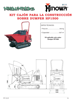 Dúmperes de orugas Hinowa HP 1500