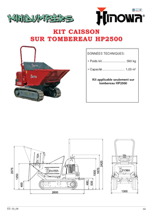 Dúmperes de orugas Hinowa HP 2500