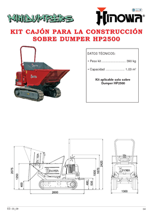 Dúmperes de orugas Hinowa HP 2500