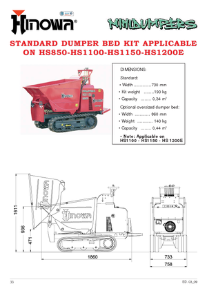 Dúmperes de orugas Hinowa HS 1100 D