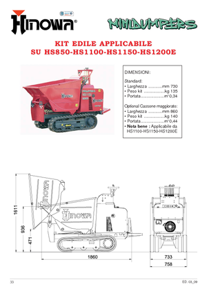 Dúmperes de orugas Hinowa HS 1100 D