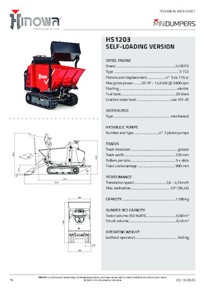 Dúmperes de orugas Hinowa HS1203