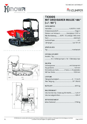 Dúmperes de orugas Hinowa TX3005
