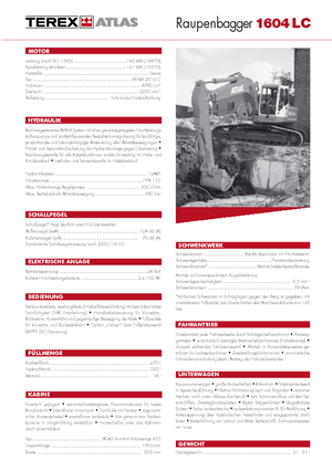 Excavadoras de orugas Atlas 1604 LC Serie 261