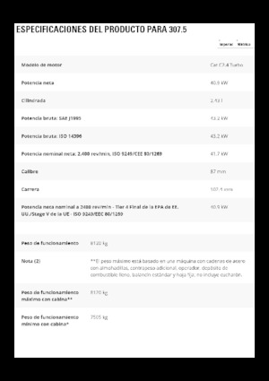 Excavadoras de orugas Caterpillar 307.5