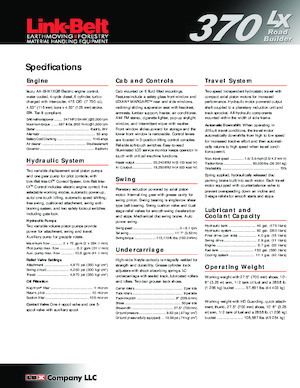 Excavadoras de orugas Link-Belt 370 LX Road Builder