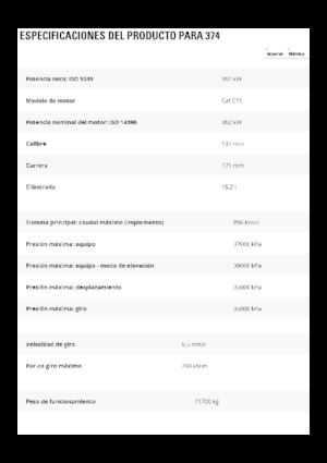 Excavadoras de orugas Caterpillar 374