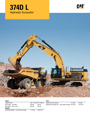 Excavadoras de orugas Caterpillar 374D L