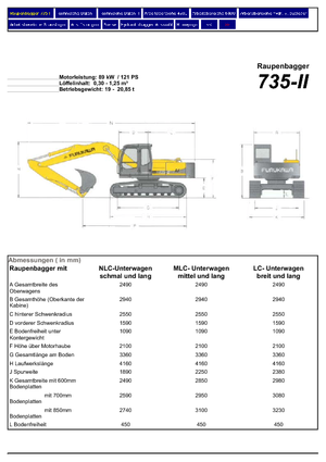 Excavadoras de orugas Furukawa 735-II LS