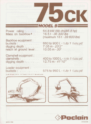Manipuladores de materiales Case Poclain 75CK