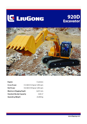 Excavadoras de orugas Liugong 920D