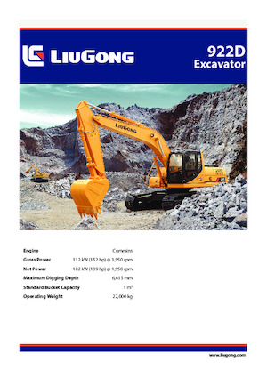 Excavadoras de orugas Liugong 922D