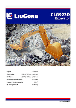 Excavadoras de orugas Liugong CLG923D 