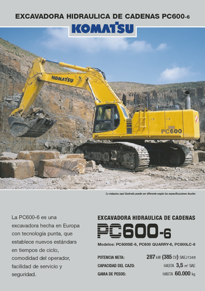 Excavadoras de orugas Komatsu PC600-6