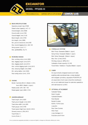 Excavadoras de orugas PowerPlus PP220E-IX