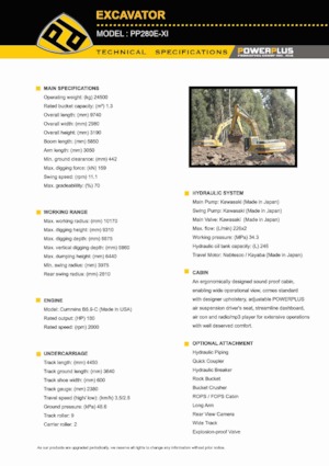 Excavadoras de orugas PowerPlus PP280E-XI