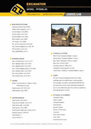 Excavadoras de orugas PowerPlus PP300E-XII