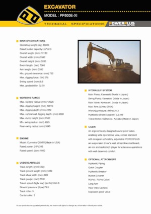 Excavadoras de orugas PowerPlus PP500E-XI
