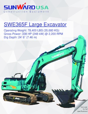 Excavadoras de orugas Sunward SWE365F