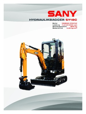 Miniexcavadoras Sany SY18C