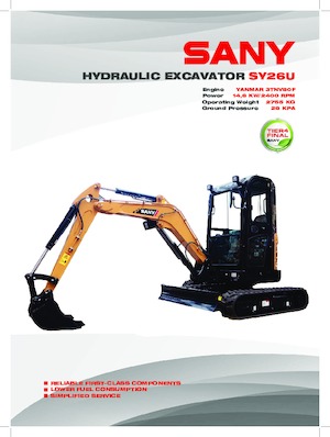 Miniexcavadoras Sany SY26U