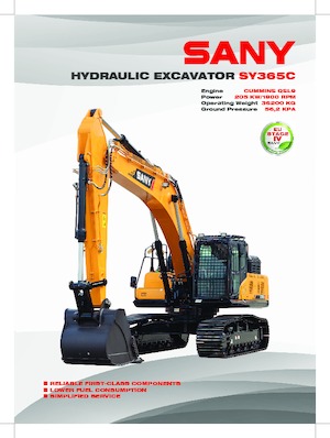 Excavadoras de orugas Sany SY365LC 