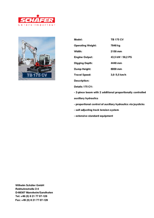 Excavadoras de orugas Takeuchi TB 175 CV