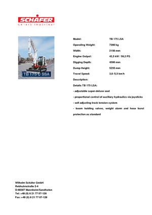 Excavadoras de orugas Takeuchi TB 175